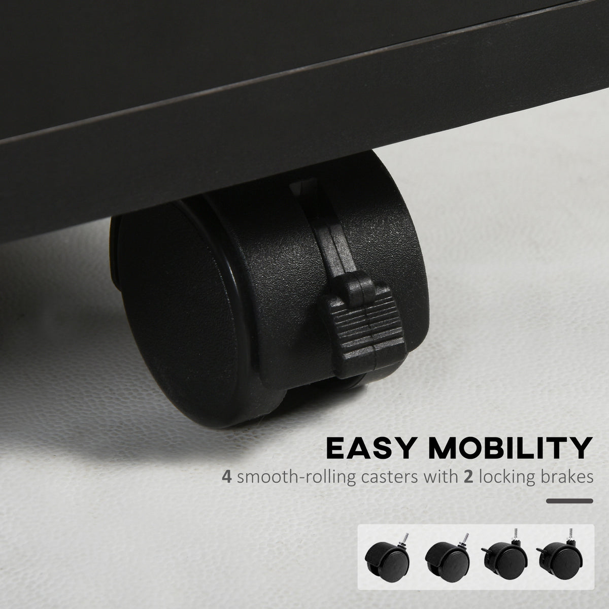 Compact Mobile File Cabinet with Shelf and Drawer