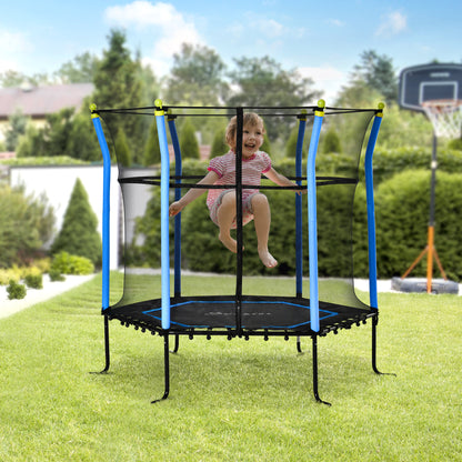 Kids Indoor Trampoline with Safety Enclosure Net