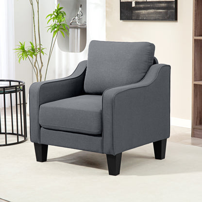 Modern linen accent armchair