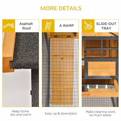 Outdoor Wooden Rabbit Hutch 48" — Yellow