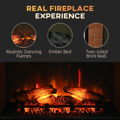 27" Recessed Electric Fireplace Insert with Realistic Flames