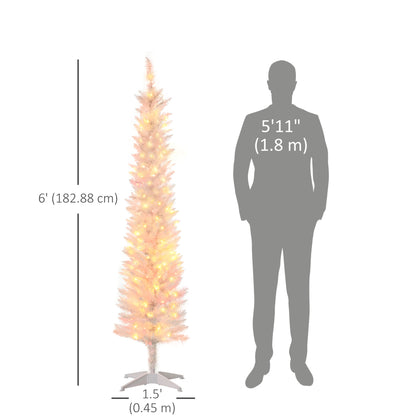 Prelit Pencil Artificial Christmas Tree LED Lights