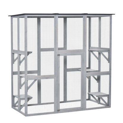Outdoor Cat Enclosure with 6 Platforms