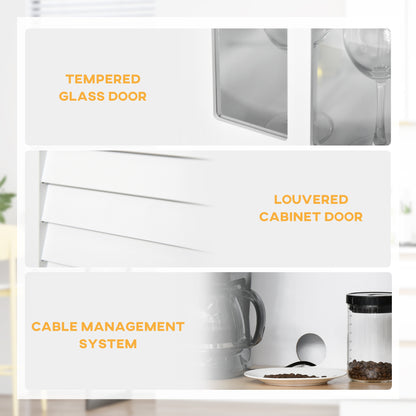 Aparador de cocina estilo costero con puertas de vidrio