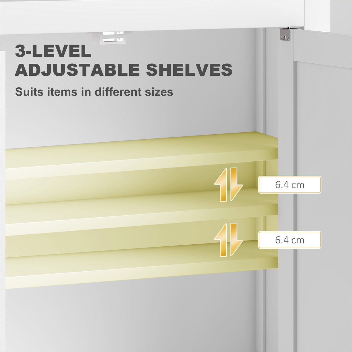 Bathroom Wall Cabinet 2 Doors Adjustable Shelves