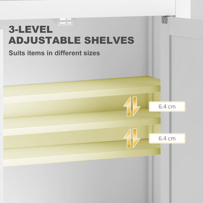 Bathroom Wall Cabinet 2 Doors Adjustable Shelves