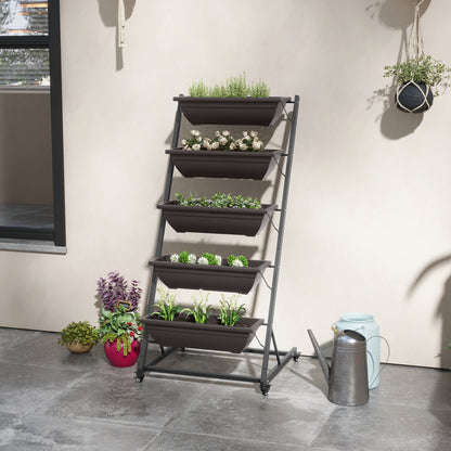5-Tier Vertical Garden Planter with Wheels