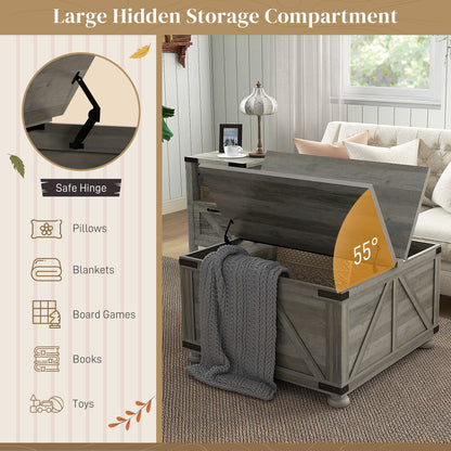 Farmhouse coffee table with hidden storage