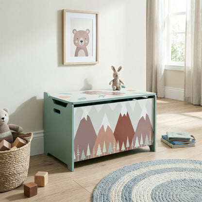 Kids Toy Box with Lid and Safety Hinges