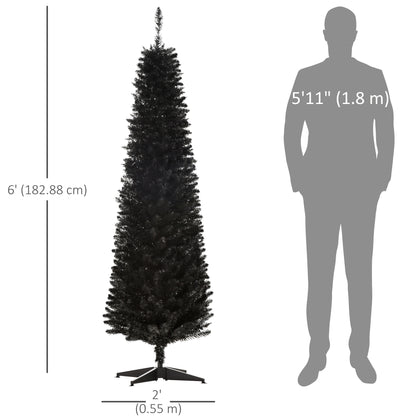 Pino de Navidad artificial delgado estilo lápiz 6 pi
