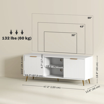 Mueble de TV moderno con almacenamiento para 55 pulgadas