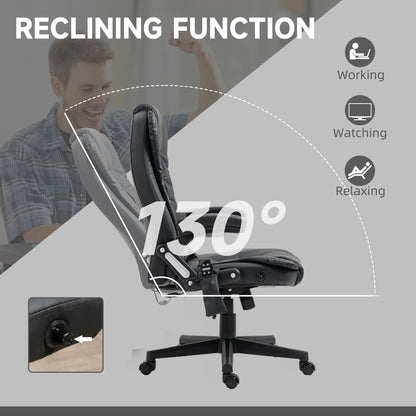 Silla de oficina alta, reclinable, con masaje y calefacción