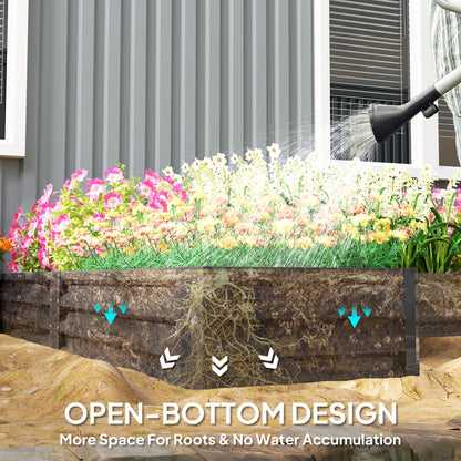 Raised Steel Garden Beds Set of 5 Large Planters
