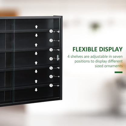 5-Shelf Wall Display Cabinet with 2 Glass Doors