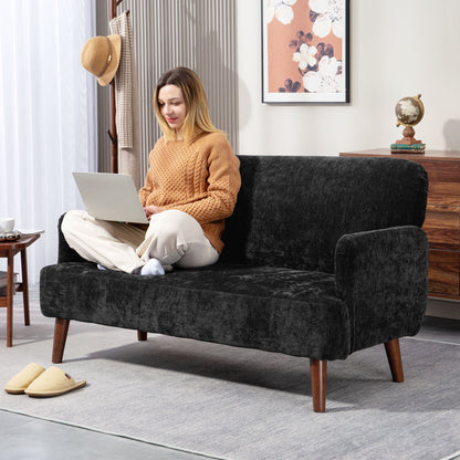 Loveseat 2 Seater Velvet Feel Fabric Thick Padding