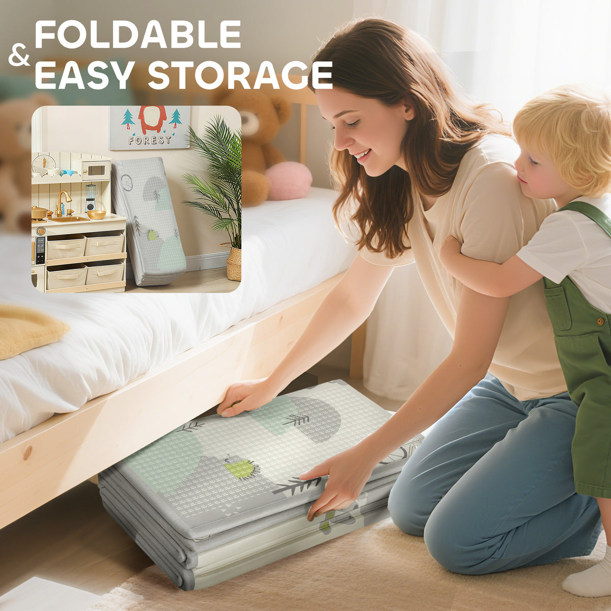 Foldable Double-Sided Baby Play Mat 200 x 150 cm