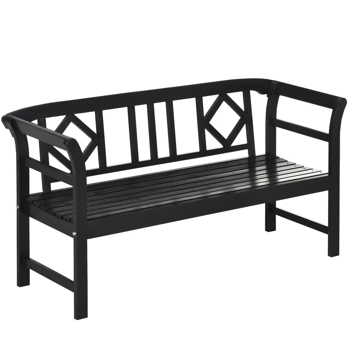 Wooden Garden Bench 3-Person — Diamond Pattern