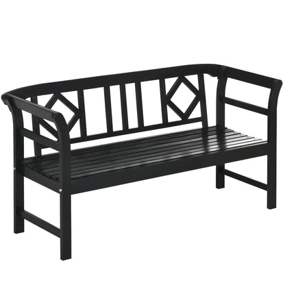 Wooden Garden Bench 3-Person — Diamond Pattern