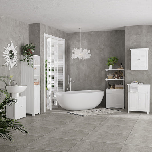 Mueble de lavabo bajo fregadero con 2 puertas y estante