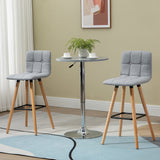 Upholstered Bar Stools Set of 2, 38 Inch