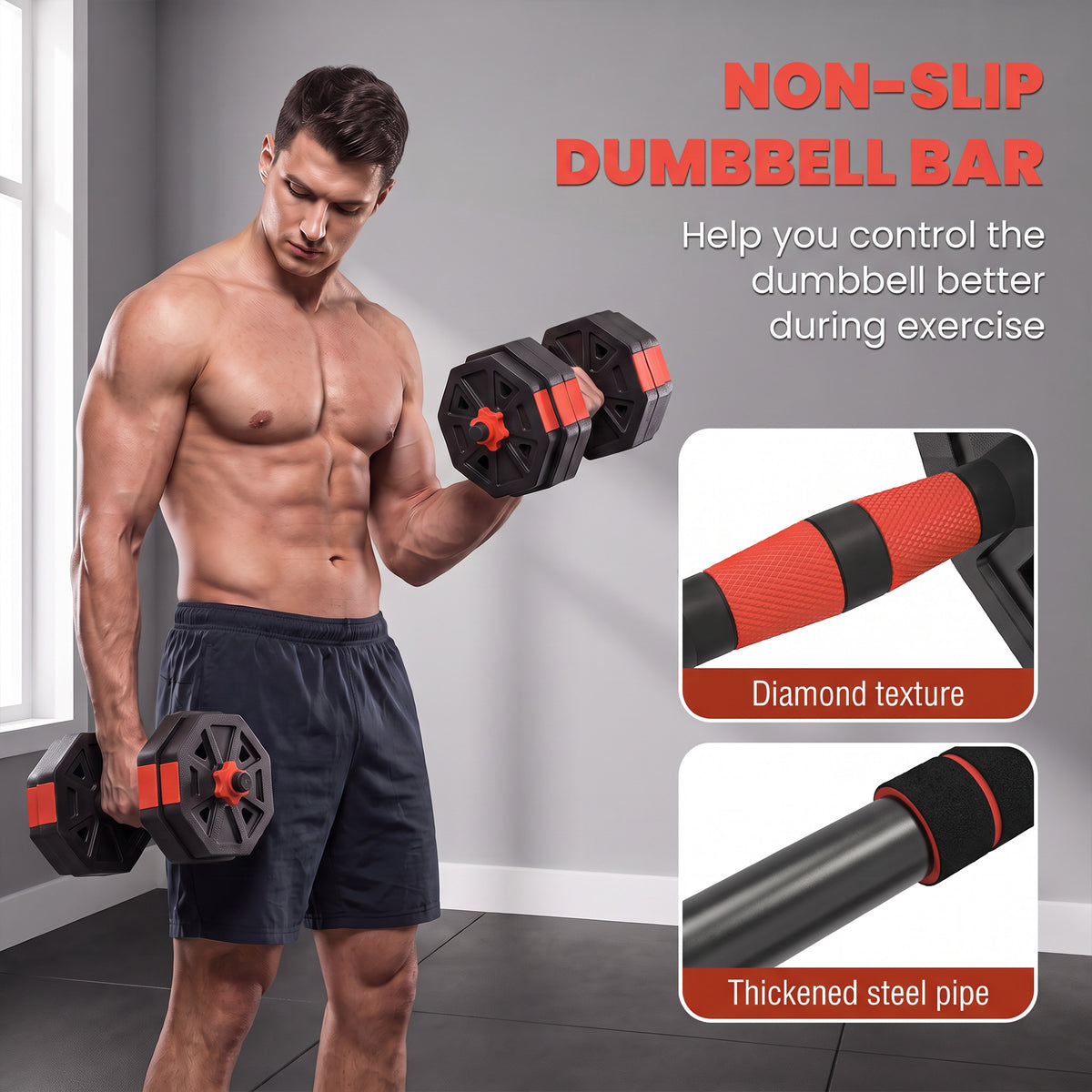 6-in-1 Adjustable Dumbbell Set
