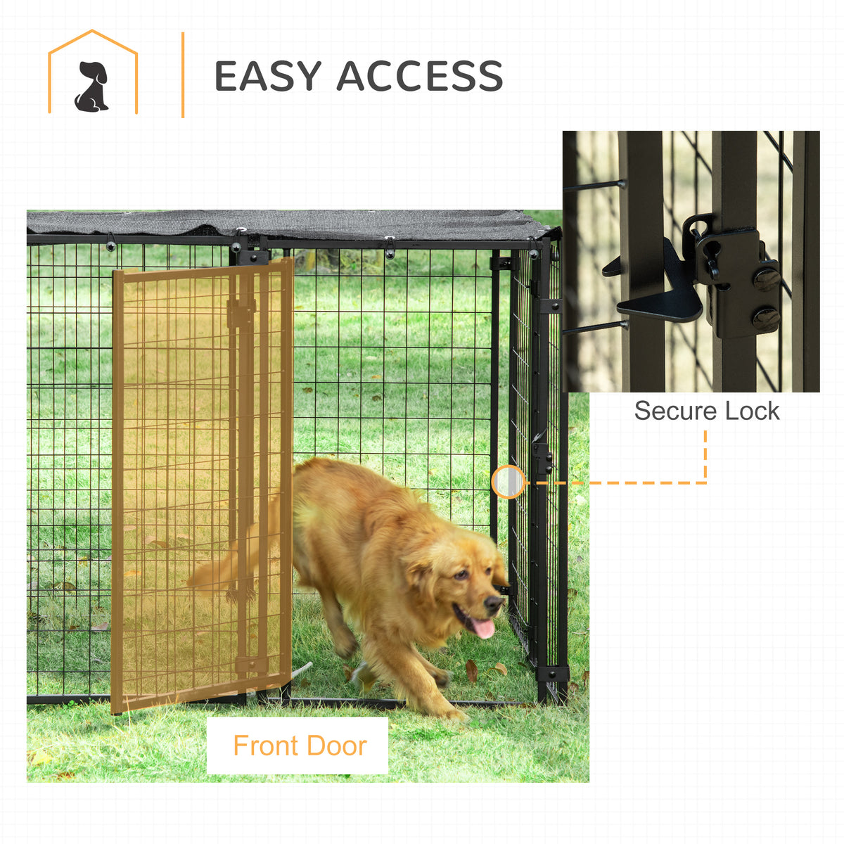 Outdoor dog kennel lockable playpen