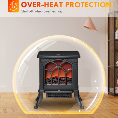 Electric Fireplace Heater with Realistic Flame 750W/1500W