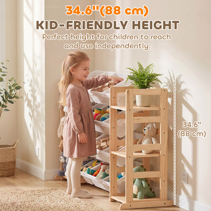 Mueble organizador de juguetes 3 en 1 con contenedores y estantería