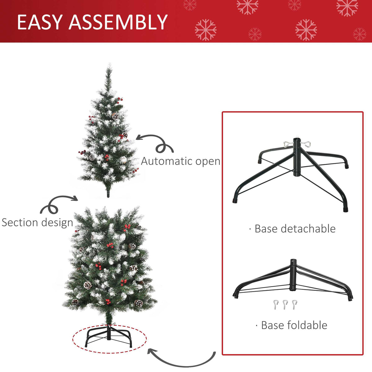 Flocked pencil artificial Christmas tree