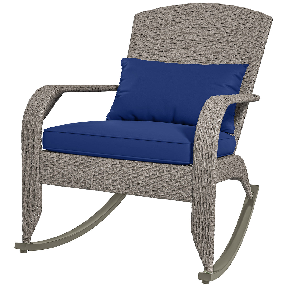 Adirondack Rocking Chair Wicker with Cushion
