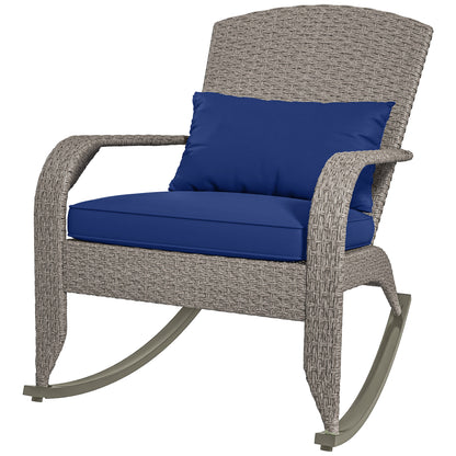 Adirondack Rocking Chair Wicker with Cushion