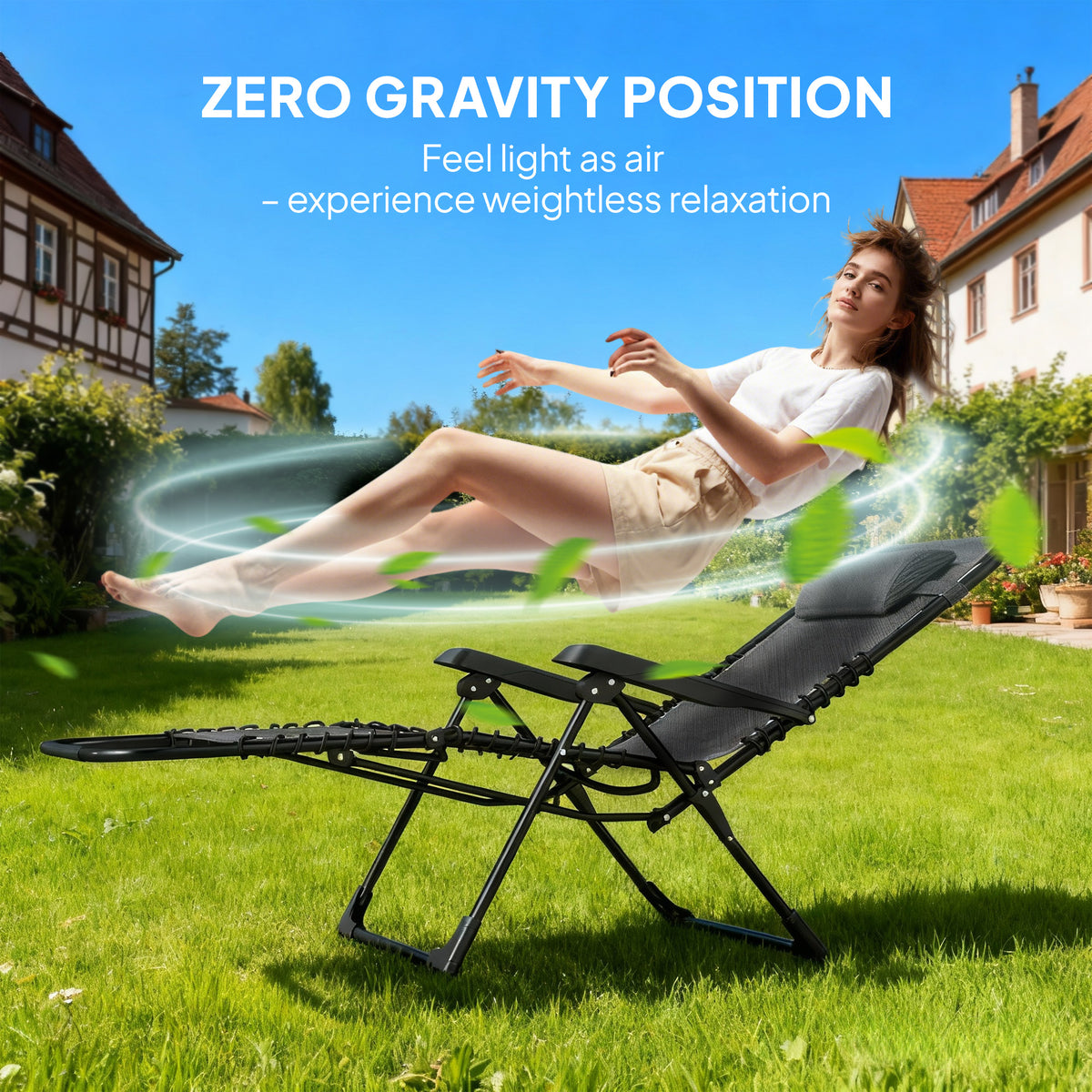 5-Position Zero Gravity Folding Outdoor Lounge Chair