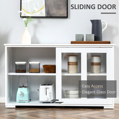 Aparador de cocina apilable con puertas correderas de cristal