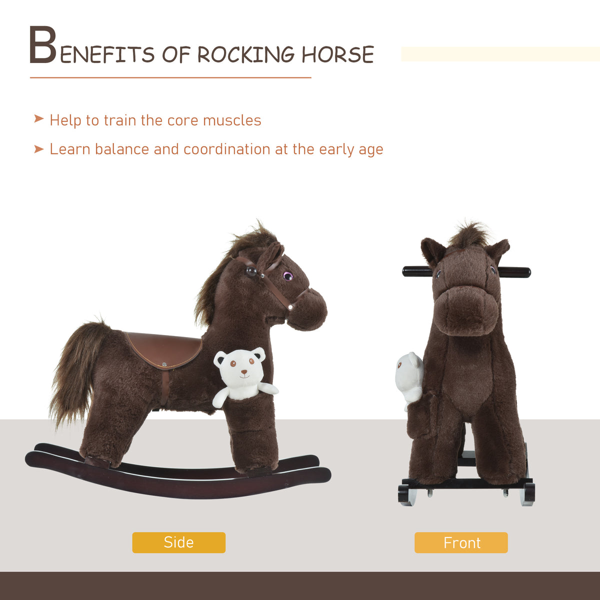 Kids Plush Rocking Horse Toy with Sounds