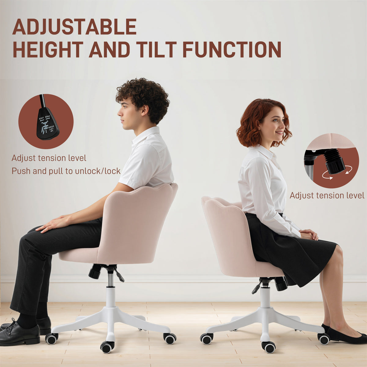 Office chair armless swivel adjustable height desk chair