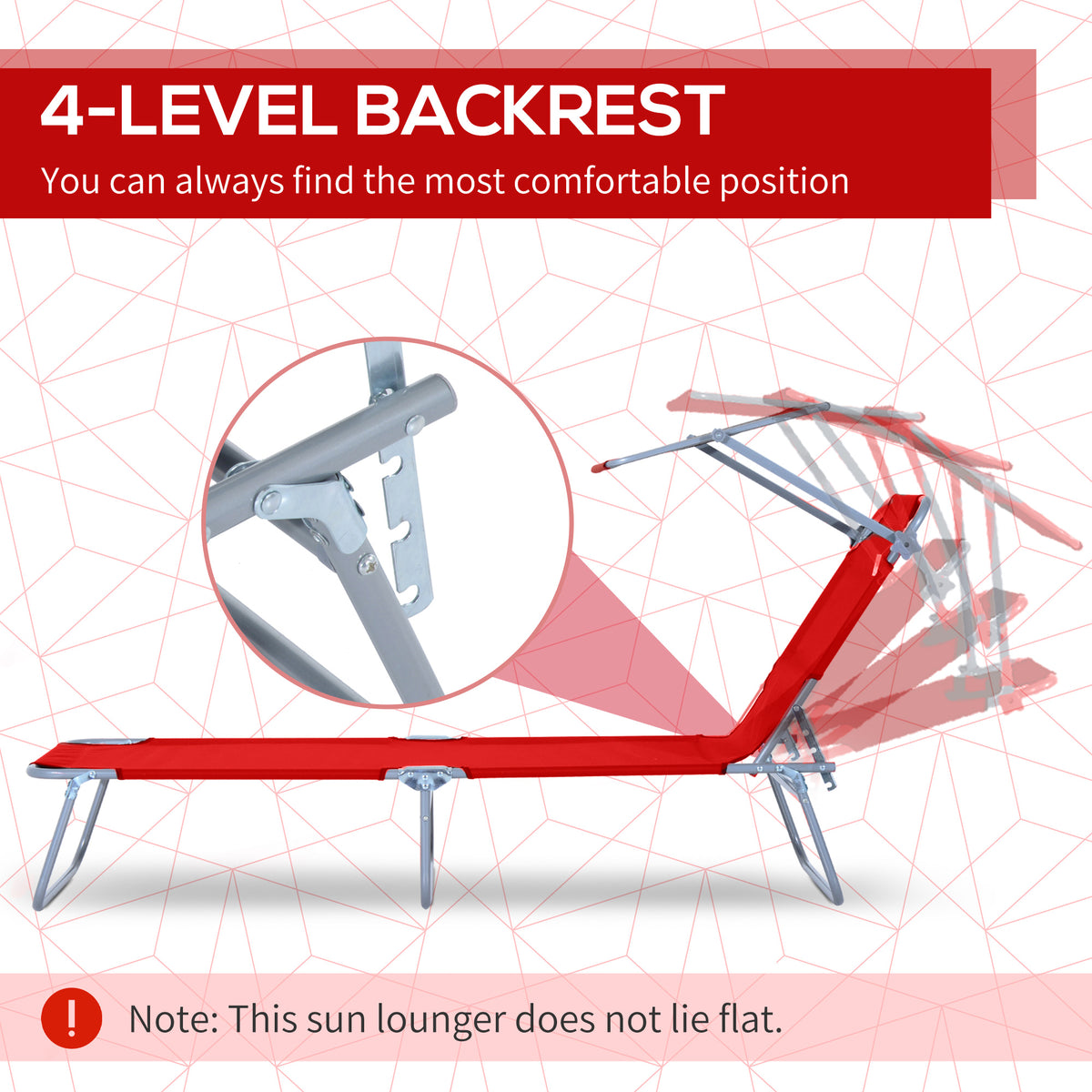 Folding Lounge Chair with Adjustable Sun Shade