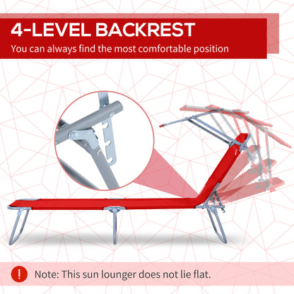 Folding Lounge Chair with Adjustable Sun Shade