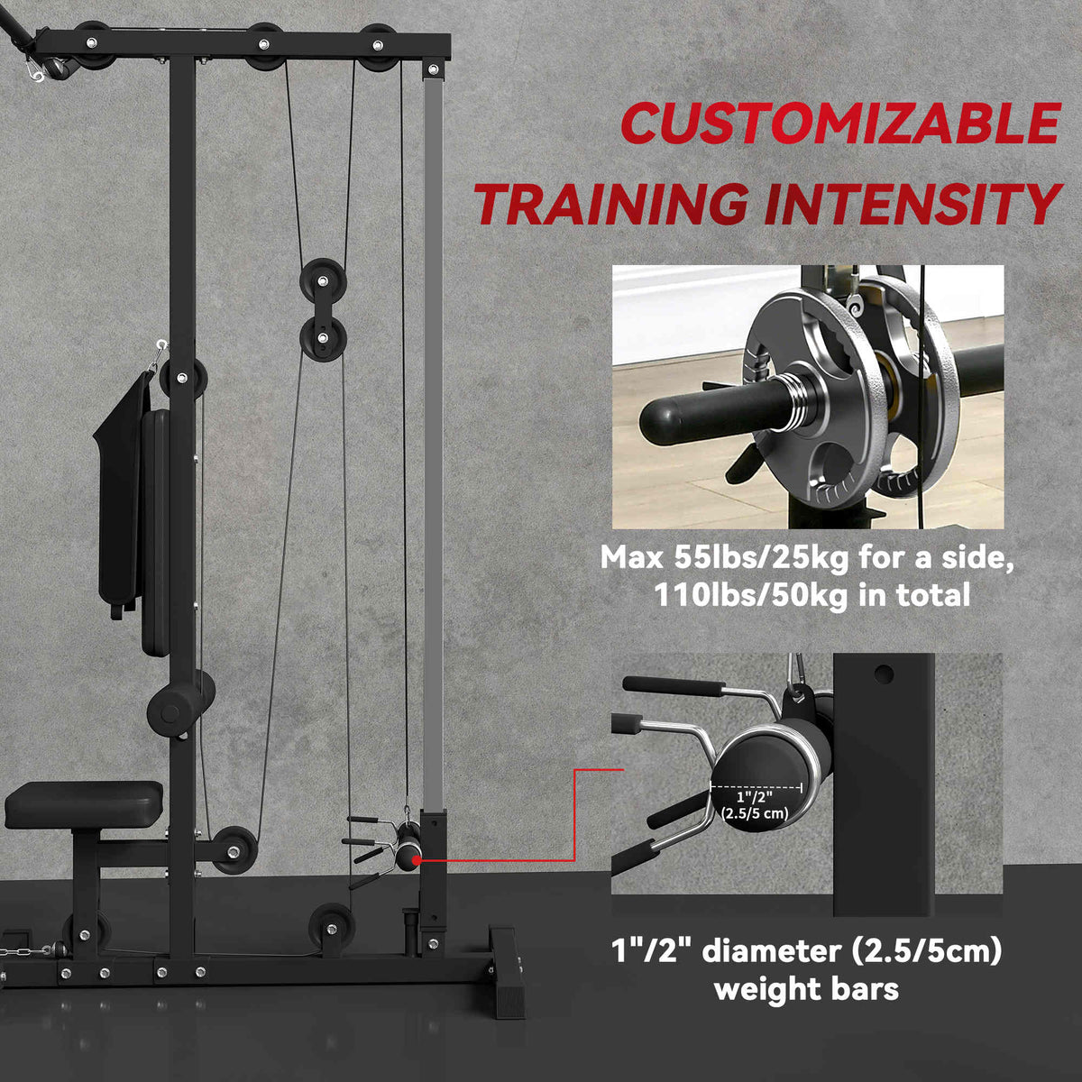Máquina de remo dorsal para musculación en casa