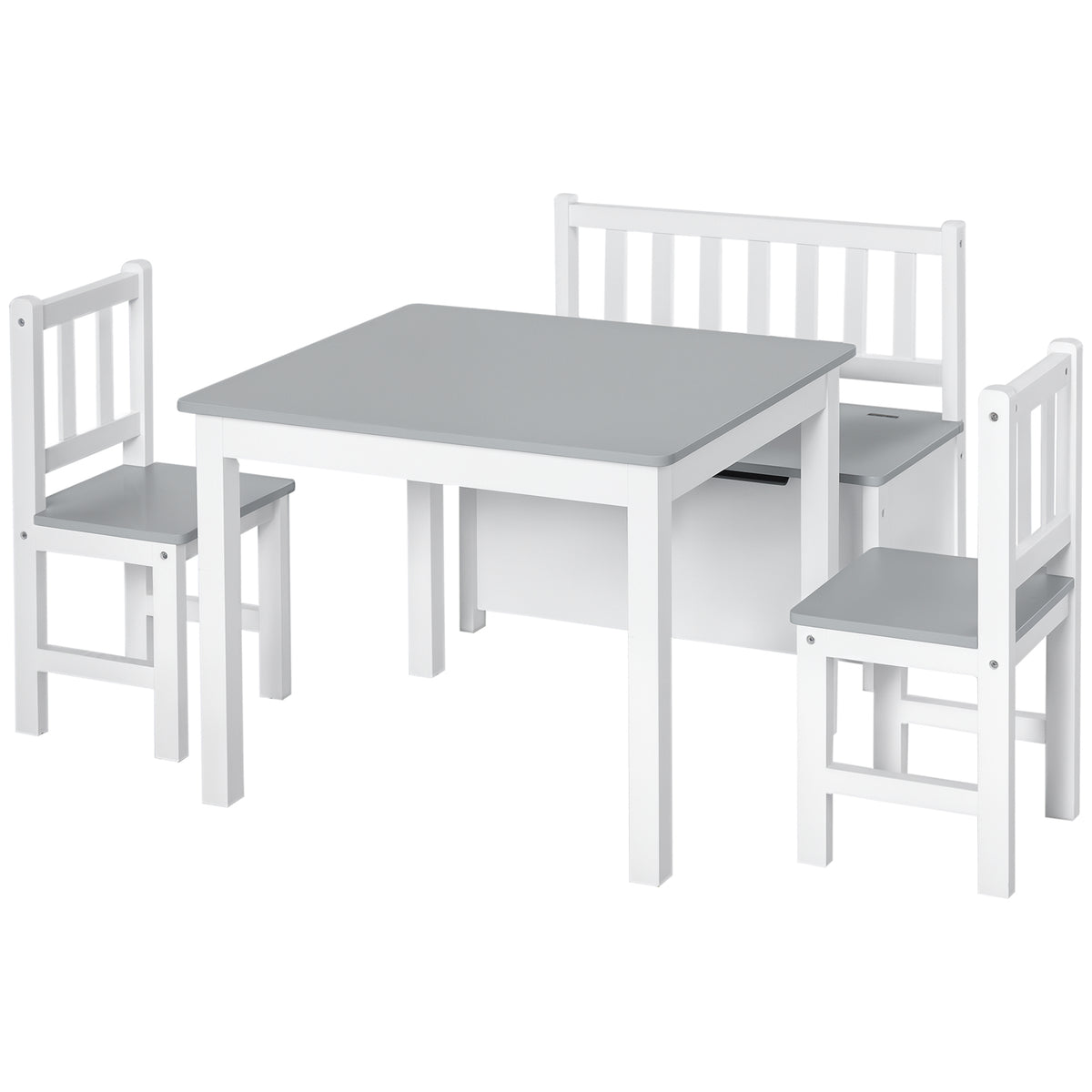 Kids Wooden Table and Chair Set — Set of 4