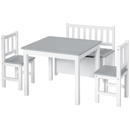 Kids Wooden Table and Chair Set — Set of 4