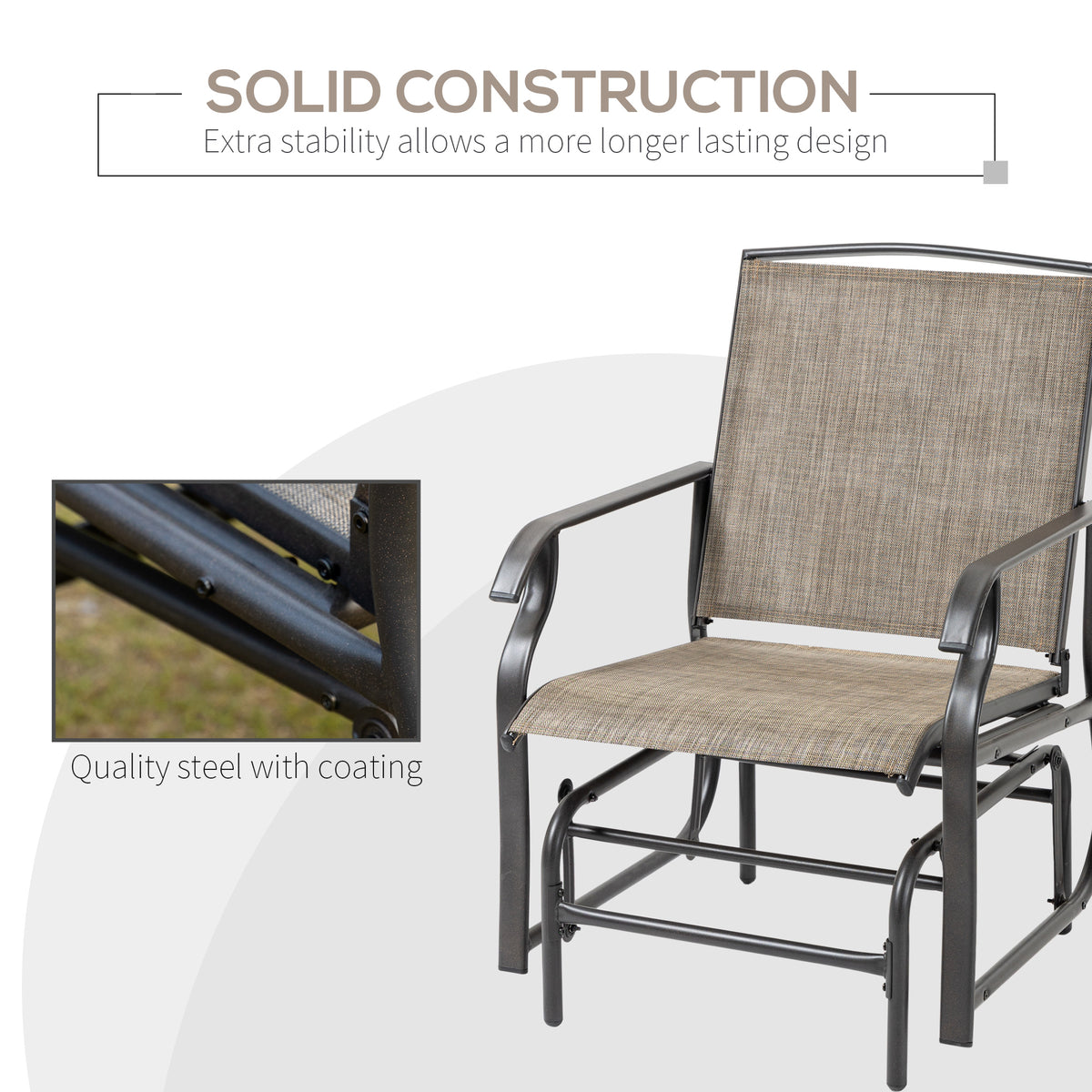 2-Piece Outdoor Glider Chairs Set — Grey