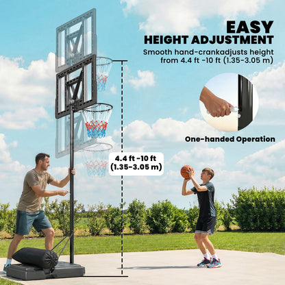 Canasta de baloncesto con soporte ajustable de 134 a 305 cm