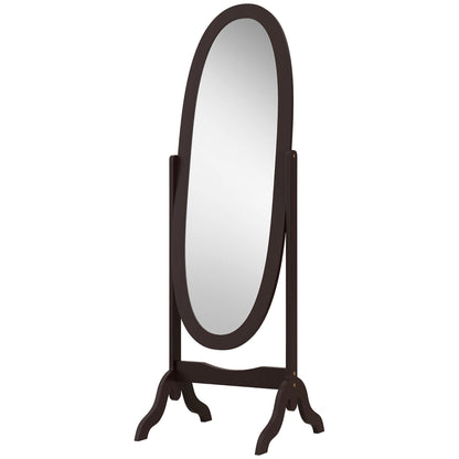 Full Length Oval Floor Standing Mirror Adjustable Angle