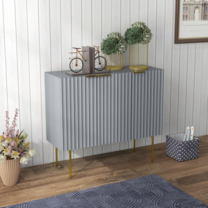 Modern storage cabinet with fluted doors