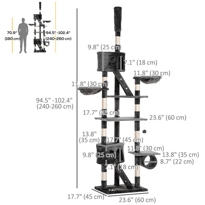 Árbol para gatos multinivel ajustable 240-260 cm
