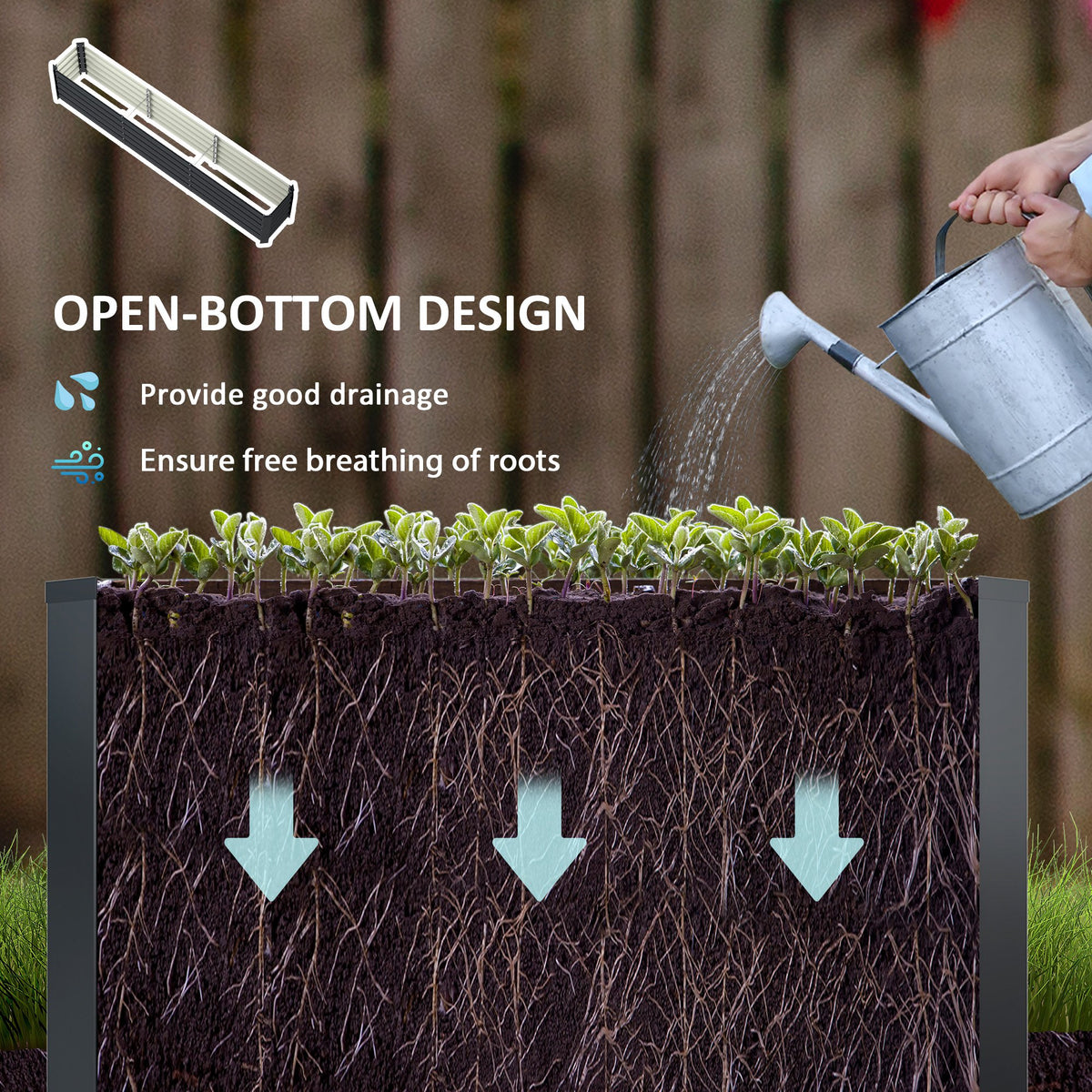  Galvanized Raised Garden Bed 240x40x45cm Outdoor Garden