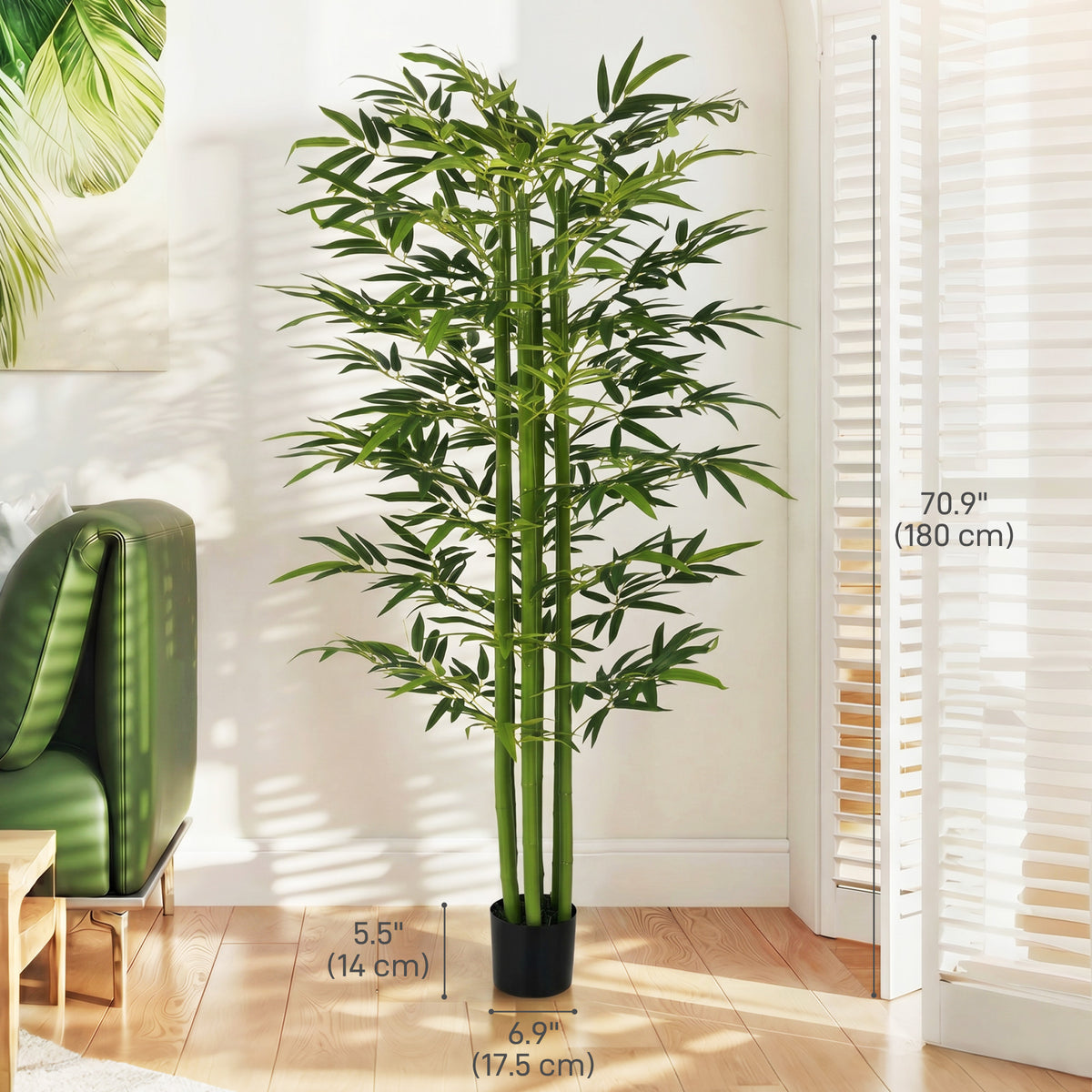 Artificial Bamboo Tree in Pot — Green