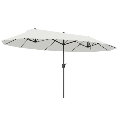 Double Canopy Patio Umbrella with Crank — 457 cm
