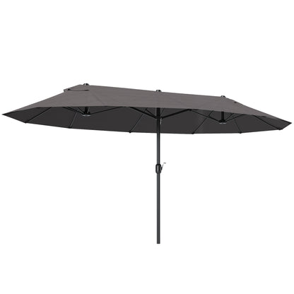 Double Canopy Patio Umbrella with Crank — 457 cm