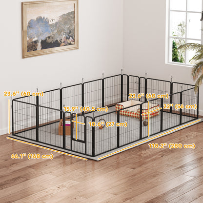 16-Panel dog playpen with strap